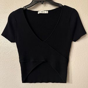 Zara cross knit top